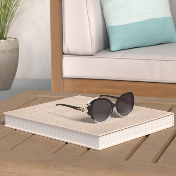 Women Black Frame Grey Lens Trendy Polarized Oversized Big Sunglasses main image 5